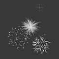 Vibrant Green and Blue Fireworks Bursting in Dark Night Sky