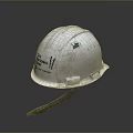 Fitzgerald Construction Worn Safety Helmet With Green Mark And Dirty Surface