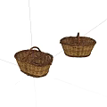 Two Handmade Wicker Storage Baskets With Sturdy Handles For Home Organization