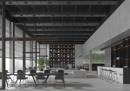 Simple Restaurant Industrial LOFT Restaurant 3d model