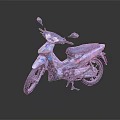Stylish Modern Blue Scooter Motorcycle With Colorful Graphics Black Seat And Urban Design