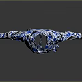 Blue Leaf Patterned Robe with Long Sleeves and Belt for Casual Comfort
