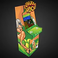 Chicken Rock Arcade Game Machine with Cartoon Characters Green Grass Background and Screen