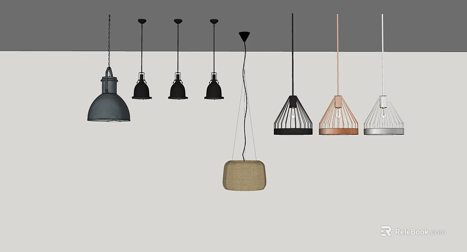 Modern Pendant Lights With Various Stylish Designs And Different Color Options 3d model