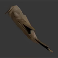 Brown Origami Bird Paper Craft in Flying Pose on White Background