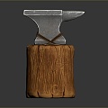 Anvil forging hammer iron cartoon forging game items game props game equipment 3d model