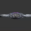 Winged Sword With Blue Glowing Blade Ornate Hilt And Purple Gemstone