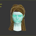 Realistic Human Head Model Featuring Brown Braided Hair And Red Lined Eyes
