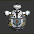 Small Futuristic Warship Design With Transparent Dome Interior Seats And Yellow Thrusters