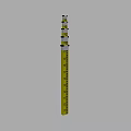 Yellow Vertical Industrial Measuring Tool With Graduated Scale And Precision Markings 3d model