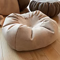 Cozy Round Floor Cushions With Soft Blanket For Living Room Decor