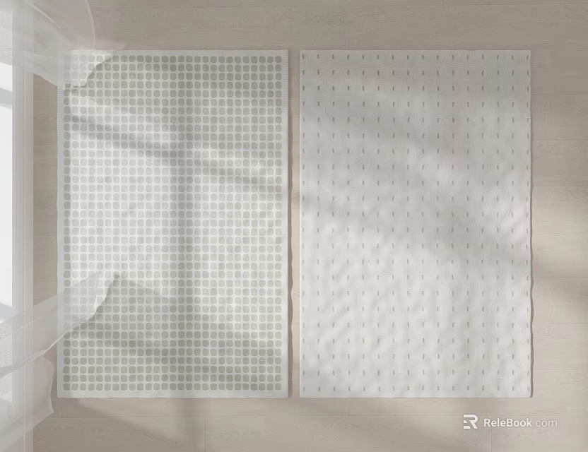 Modern Square Rugs With Grid And Dot Patterns For Home Floor Decoration 3d model 