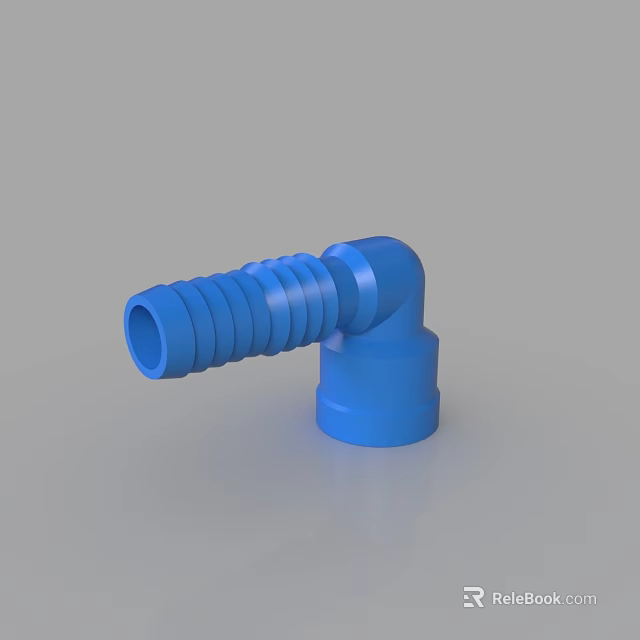 Blue Plastic Elbow Pipe Fitting Component For Plumbing System Applications 3d model