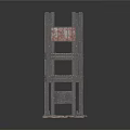 Rustic Weathered Wooden Structure With Multi Layered Design And Gravel Base