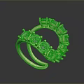 Luxury Gold Ring With Double Band And Round Cut Sparkling Gemstones