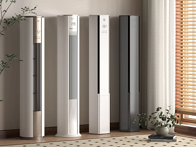 Tower Air Conditioner Fans In Multiple Colors For Modern Indoor Living Room Design 3d model