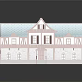 Traditional Detached Villa With Gabled Roof Wooden Frame Stone Walls Porch And Reflection