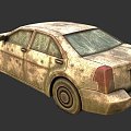 a car overgrown with weeds 3d model