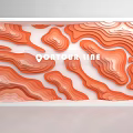 Contour Line 3D Wall Art with Orange Wavy Patterns and White Frame 3d model