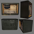Vintage Radio Showcase Featuring Multiple Angles Retro Design Control Panel And Components 3d model