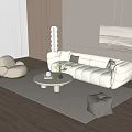 Modern Sofa Coffee Table Combination Single Person Sofa Stool Floor Lamp Hanging Picture 3d model