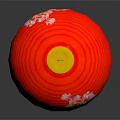 Red Home Decor Lantern Featuring Pink Peony Flowers And Golden Accent Top Design