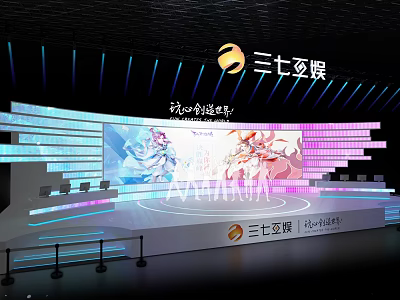 37 Interactive Entertainment Stage Featuring Large Screen and Character Images for Core Creative Entertainment 3d model