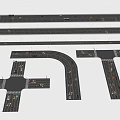 Road Facilities With Straight Curved Roads Intersections And Traffic Lanes 3d model