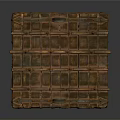Rustic Vintage Wooden Storage Crate With Metal Cross Straps And Handles