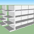White Adjustable Retail Display Shelves With Multiple Layers For Store Use 3d model