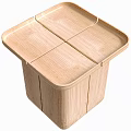 Natural Light Wood Nightstand With Smooth Surface And Modern Sleek Design