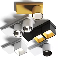 Modern Downlights And Spotlights With White Black Yellow Design For Home Interior Lighting