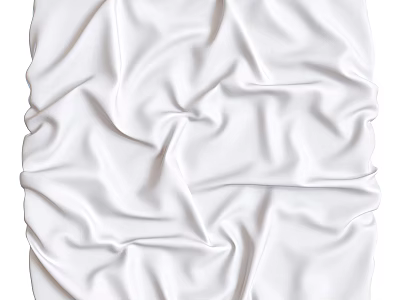 White Silk Textured Wall Decor With Wrinkles 3d model