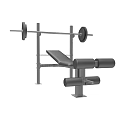 Fitness Weight Bench Equipment With Barbell And Weight Plates For Strength Training