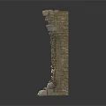 Modern Scene With Broken Brick Wall Cracks Collapsed Bricks And Scattered Stones
