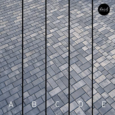 Gray Brick Paved Ground With Herringbone Pattern For Outdoor Patio Pathway 3d model