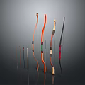 Multiple Colored Traditional Bows Displayed In Row With Different Designs