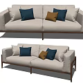 Modern double sofa multiplayer sofa 3d model
