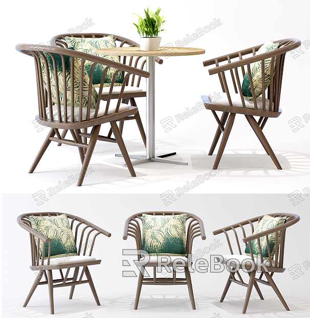 New Chinese Style Casual Table and Chair Combination Casual Table and Chair model