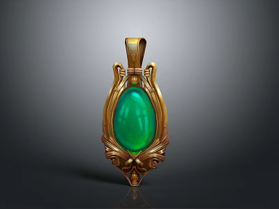 Gorgeous Pendant Jewelry Antique Design Gem Inlaid Necklace Decoration Medieval Craft Jade Bracelet Jewelry Jewelry Ornaments 3d model