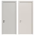 White Swing Doors With Simple Design Smooth Surface Door Handles And Locks 3d model