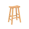 Solid Wood Bar Stool With Simple Design And Cross Support Legs For Kitchen Use 3d model
