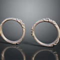 Detailed Artistic Circular Sculpture Carvings With Intricate Silver Decorative Patterns