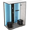 Modern Shower Sauna Steam Sauna Shower Tylo Pixel 3d model