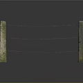 Rustic Stone Pillars With Taut Barbed Wire Fencing Structure Design Elements 3d model