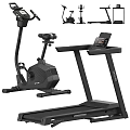 Home Fitness Equipment Set With Exercise Bike Treadmill And Digital