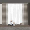 Modern Beige And White Curtains With Sheer Linen Panels And Window Sill Decorations