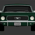 Shiny Green Vintage Sports Car with Classic Design on Dark Background and Reflection