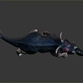 Realistic Triceratops Model With Blue Body Red Eyes And Textured Skin