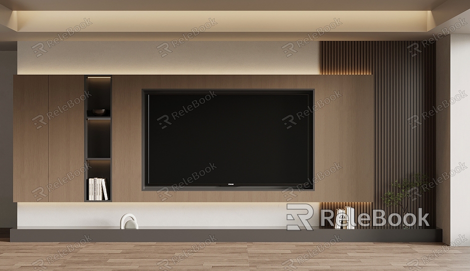 Italian minimalist TV background wall TV cabinet model